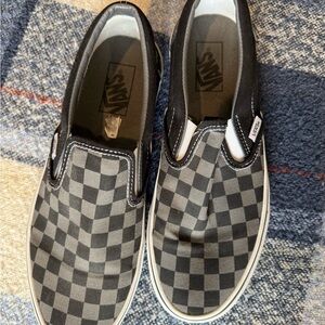 MENS* Vans Checkerboard Slip-On Shoes Black & Gray